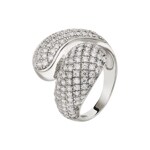 Damenring 750/18 K Weissgold mit Zirkonia Ø 57 - G061