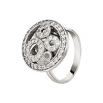 Bague or gris 750/18 ct avec zircones Ø 57 - G071