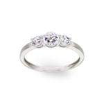 Bague or gris 750/18 ct avec zircones ronde trilogie - 1.7030.Z1