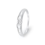 Damenring 750/18 K Weissgold mit Zirkonia Solitär