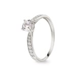 Damenring 750/18 K Weissgold mit Zirkonia Solitär Fantasie
