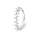 Ring 750/18 K White Gold Zigzag with Cubic Zirconia