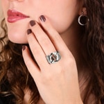 Damenring 925 Silber rhodiniert - 337375