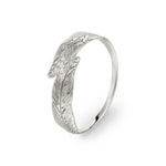 Damenring 925 Silber rhodiniert, Feder