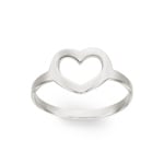 Bague argent 925 rhodié Cœur - 337466