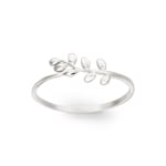 Bague Argent 925 rhodié, Branche de laurier - 337726