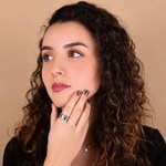 Damenring 925 Silber rhodiniert mit Anhänger - 337602