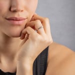 Damenring 925 Silber rhodiniert mit Kunstperle 5mm und Zirkonia - 337693.1