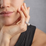 Damenring 925 Silber rhodiniert mit Kunstperle 9mm und Zirkonia pavé - 337716.1