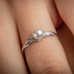 Damenring 925 Silber rhodiniert mit Kunstperle 5mm und Zirkonia - 337693.1