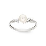 Damenring 925 Silber rhodiniert mit Kunstperle 5mm und Zirkonia - 337693.1