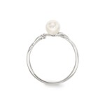 Damenring 925 Silber rhodiniert mit Kunstperle 5mm und Zirkonia - 337693.1