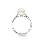 Ring 925 Silver rhodium-plated with Artificial Pearl 7mm and Cubic Zirconia - 337656
