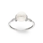 Ring 925 Silver rhodium-plated with Artificial Pearl 7mm and Cubic Zirconia - 337656