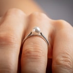 Damenring 925 Silber rhodiniert mit Kunstperle 7mm & Zirkonia - 337649