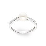 Damenring 925 Silber rhodiniert mit Kunstperle 7mm & Zirkonia - 337649