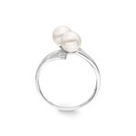 Damenring 925 Silber rhodiniert mit Kunstperleen 6mm und Zirkonia - 337703.1