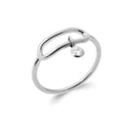 Damenring 925 Silber rhodiniert mit Zirkonia Anhänger