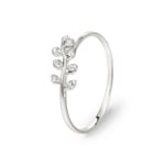 Ring 925 Silver rhodium-plated with Cubic Zirconia, Laurel Wreath