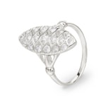 Ring 925 Silver rhodium-plated with Cubic Zirconia, Marquise