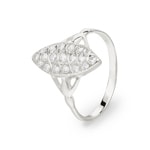Ring 925 Silver rhodium-plated with Cubic Zirconia, Marquise