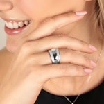 Ring 925 Silver rhodium-plated with Cubic Zirconia - 337019