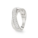 Damenring 925 Silber rhodiniert mit Zirkonia pavé