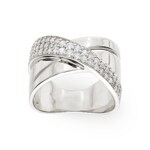 Damenring 925 Silber rhodiniert mit Zirkonia pavé - ASRZ50Z