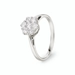 Ring 925 Silver rhodium-plated Flower with Cubic Zirconia - 337124.1