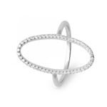 Damenring 925 Silber rhodiniert mit Zirkonia