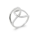 Damenring 925 Silber rhodiniert mit Zirkonia