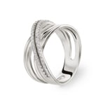 Damenring 925 Silber rhodiniert mit Zirkonia rund