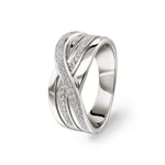 Damenring 925 Silber rhodiniert mit Zirkonia rund
