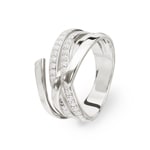 Damenring 925 Silber rhodiniert mit Zirkonia rund
