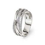 Bague Argent 925 rhodié avec zircones ronde