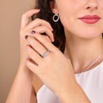 Damenring 925 Silber rhodiniert mit Zirkonia rund - ASRA132Z