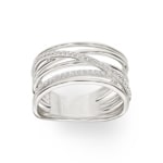 Damenring 925 Silber rhodiniert mit Zirkonia rund - ASRA134Z