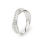 Bague Argent 925 rhodié avec zircones ronde