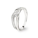 Damenring 925 Silber rhodiniert mit Zirkonia rund - ASRL77Z