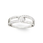 Damenring 925 Silber rhodiniert mit Zirkonia rund - ASRL77Z