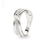 Damenring 925 Silber rhodiniert mit Zirkonia rund - ASRV53Z