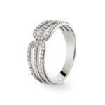 Damenring 925 Silber rhodiniert mit Zirkonia rund - ASRZ25Z