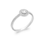 Bague Argent 925 Rhodie avec zircones ronde