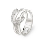 Damenring 925 Silber rhodiniert mit Zirkonia, Schlange