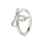 Bague Argent 925 rhodié avec zircone, Nœud