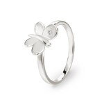 Bague Argent 925 rhodié avec zircone, Papillon