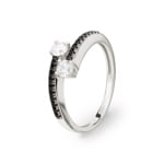 Damenring 925 Silber rhodiniert mit Zirkonia schwarz