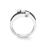 Bague Argent 925 rhodié avec zircones noir, Trilogie - 337731.1
