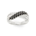 Damenring 925 Silber rhodiniert mit Zirkonia schwarz / weiss - 337288.9
