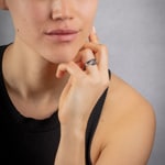 Ring 925 Silver rhodium-plated with black and white Cubic Zirconia - ASRO14NZ